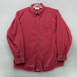 LL Bean Men's Plaid Button Down Shirt X Large Tall Red Black Flannel Casual